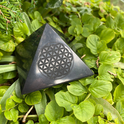 Shungite Flower of Life Pyramid